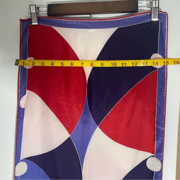 Vena Rectangular Red, Purple, White & Black Geometric Color Block Scarf - Picture 15 of 16